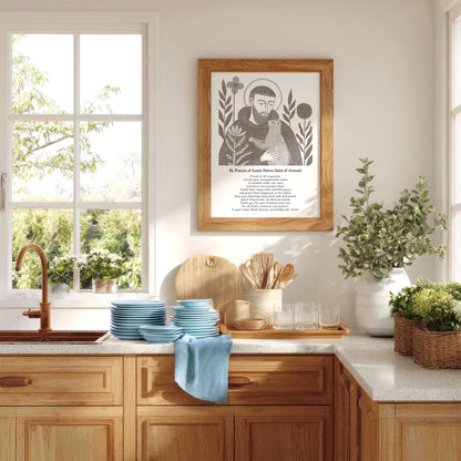 St Francis with Cat Art Print - Brown interior mockup 05 - p_18_franc_cat_0001_Layer 1