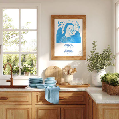 Guardian Angel for Girls Art Print - Deep Blue interior mockup 05 - p_18_girl_0000_Layer 4