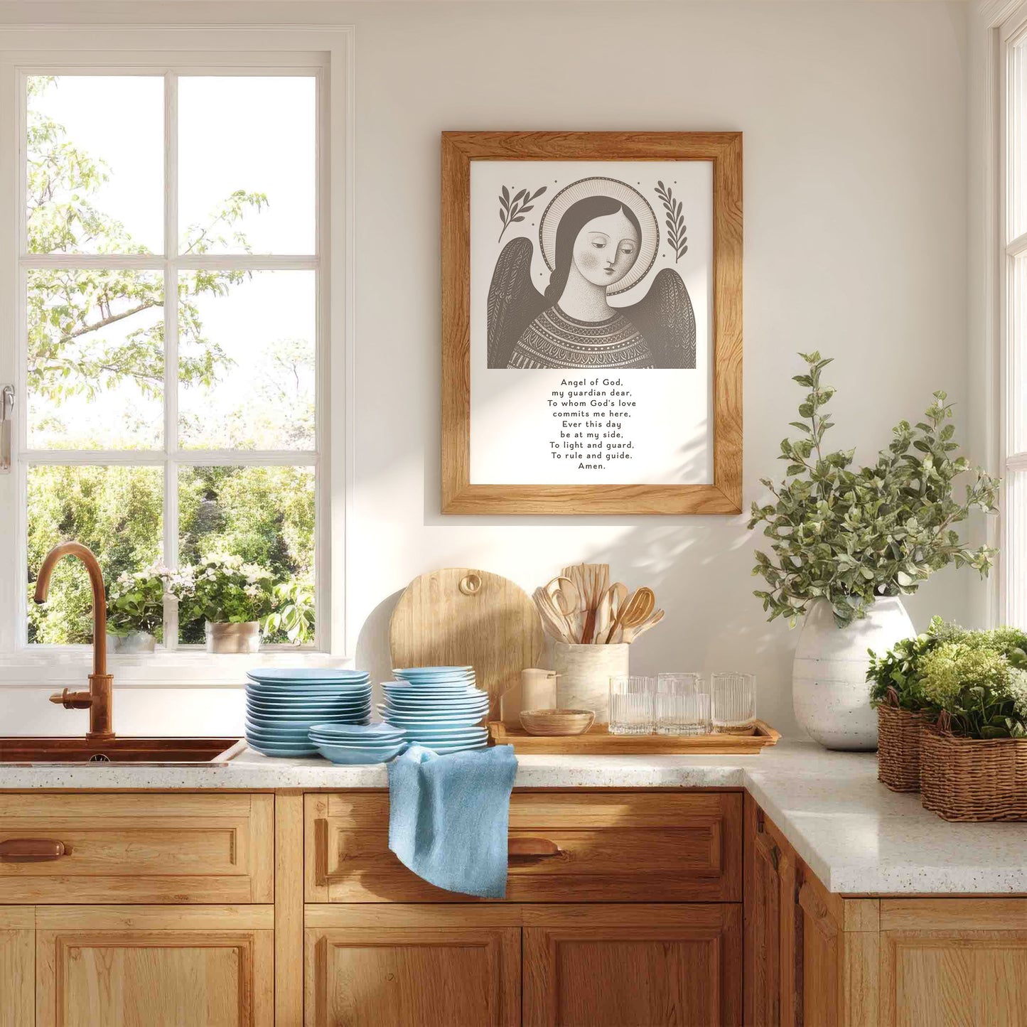 Guardian Angel for Girls Art Print - Brown interior mockup 04 - p_18_girl_0001_Layer 3