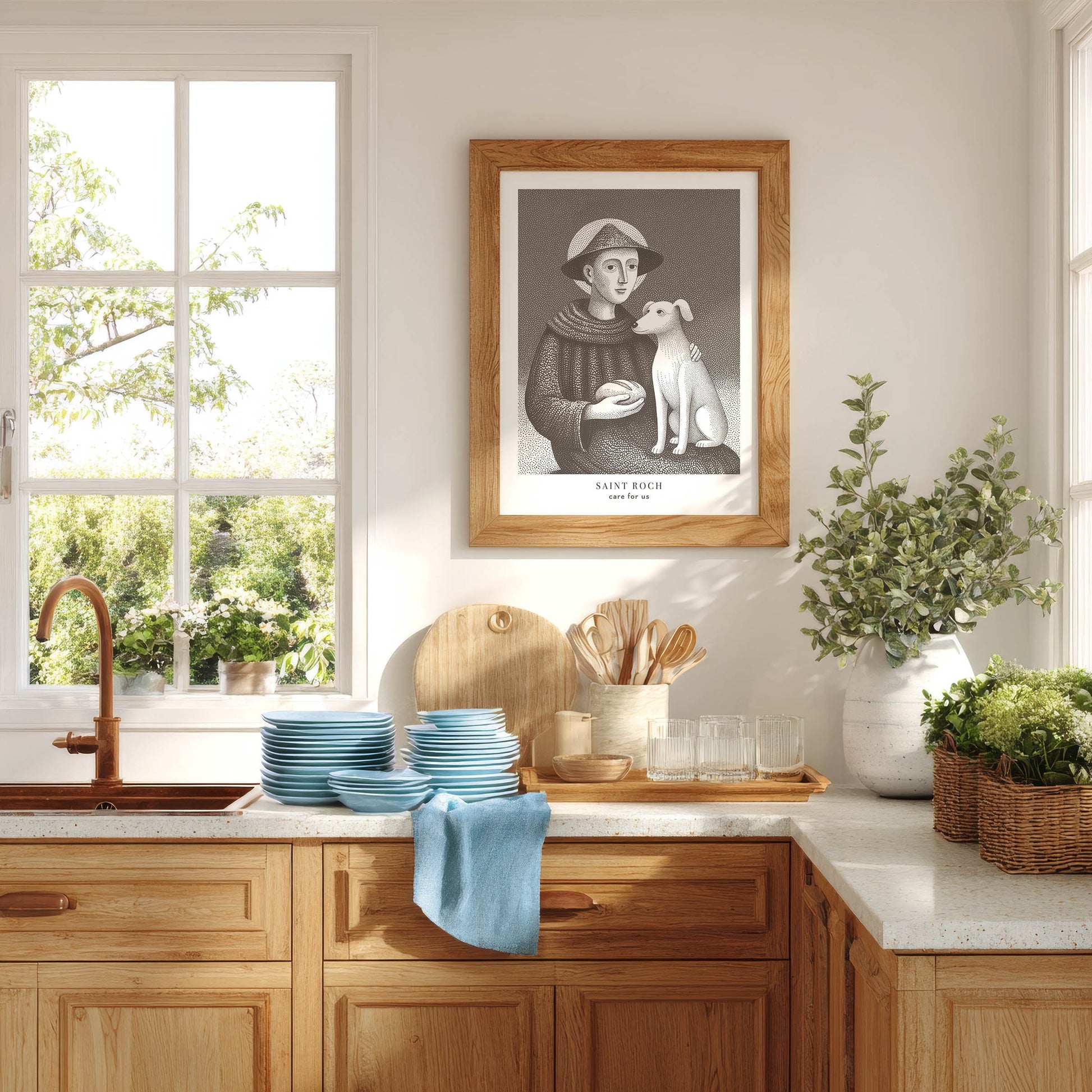 St Roch Art Print - Brown interior mockup 02 - p_18_oak_kitchen_0004_Layer 5