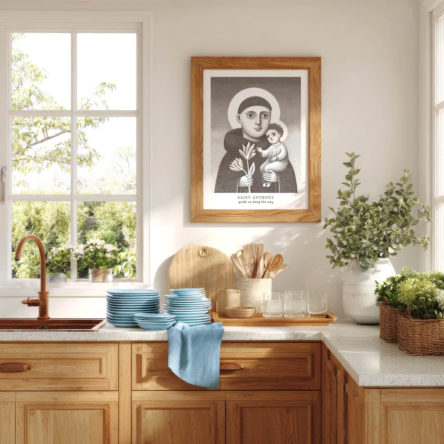 St Anthony Art Print - Brown interior mockup 02 - p_18_oak_kitchen_0008_Layer 9