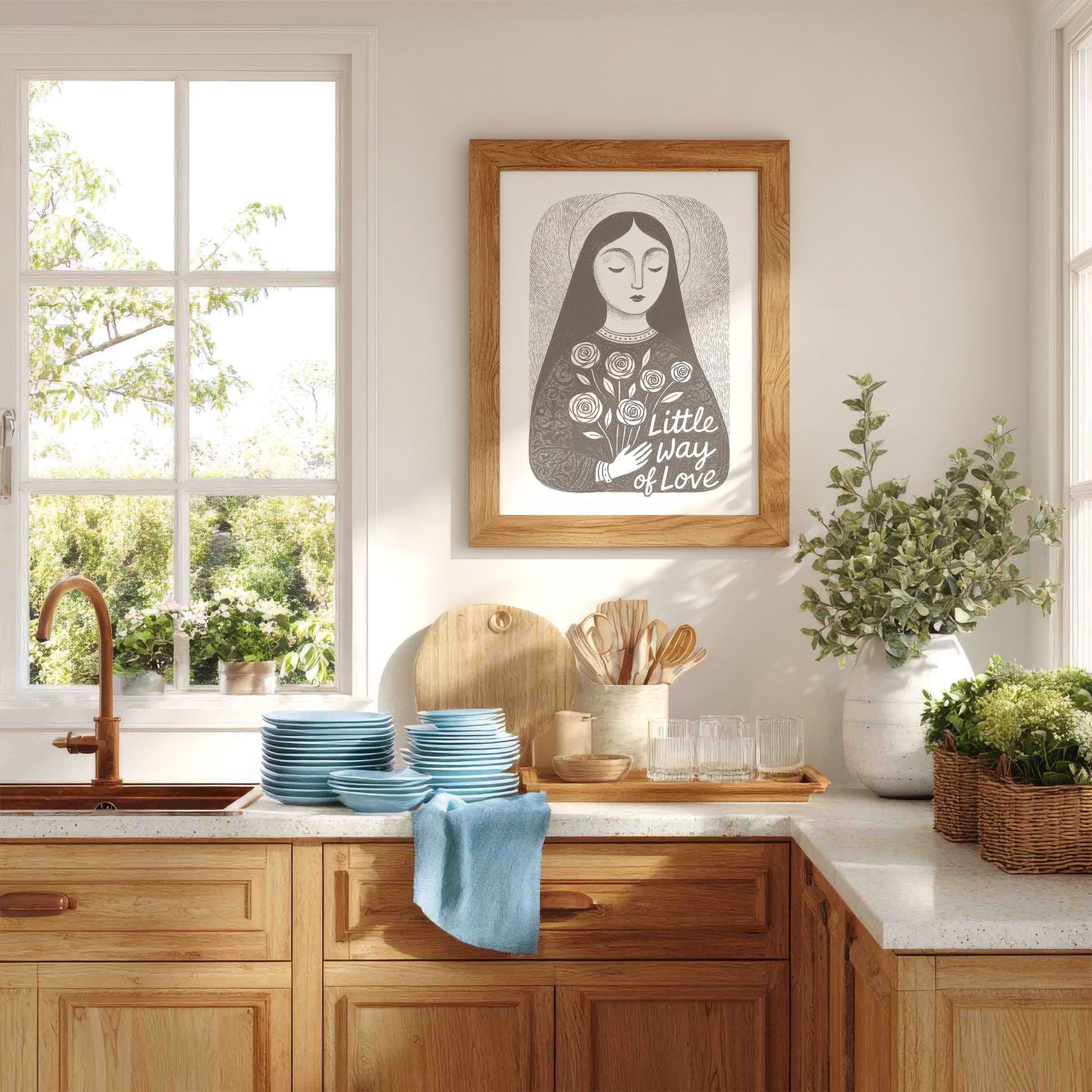 St Therese of Lisieux Art Print - Brown interior mockup 04 - p_18_ter_0000_Layer 2