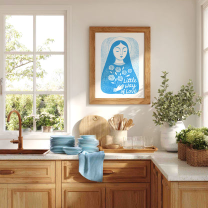 St Therese of Lisieux Art Print - Deep Blue interior mockup 05 - p_18_ter_0001_Layer 1