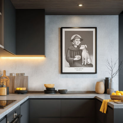 St Roch Art Print - Brown interior mockup 03 - p_19_black_kitchen_0002_Layer 3