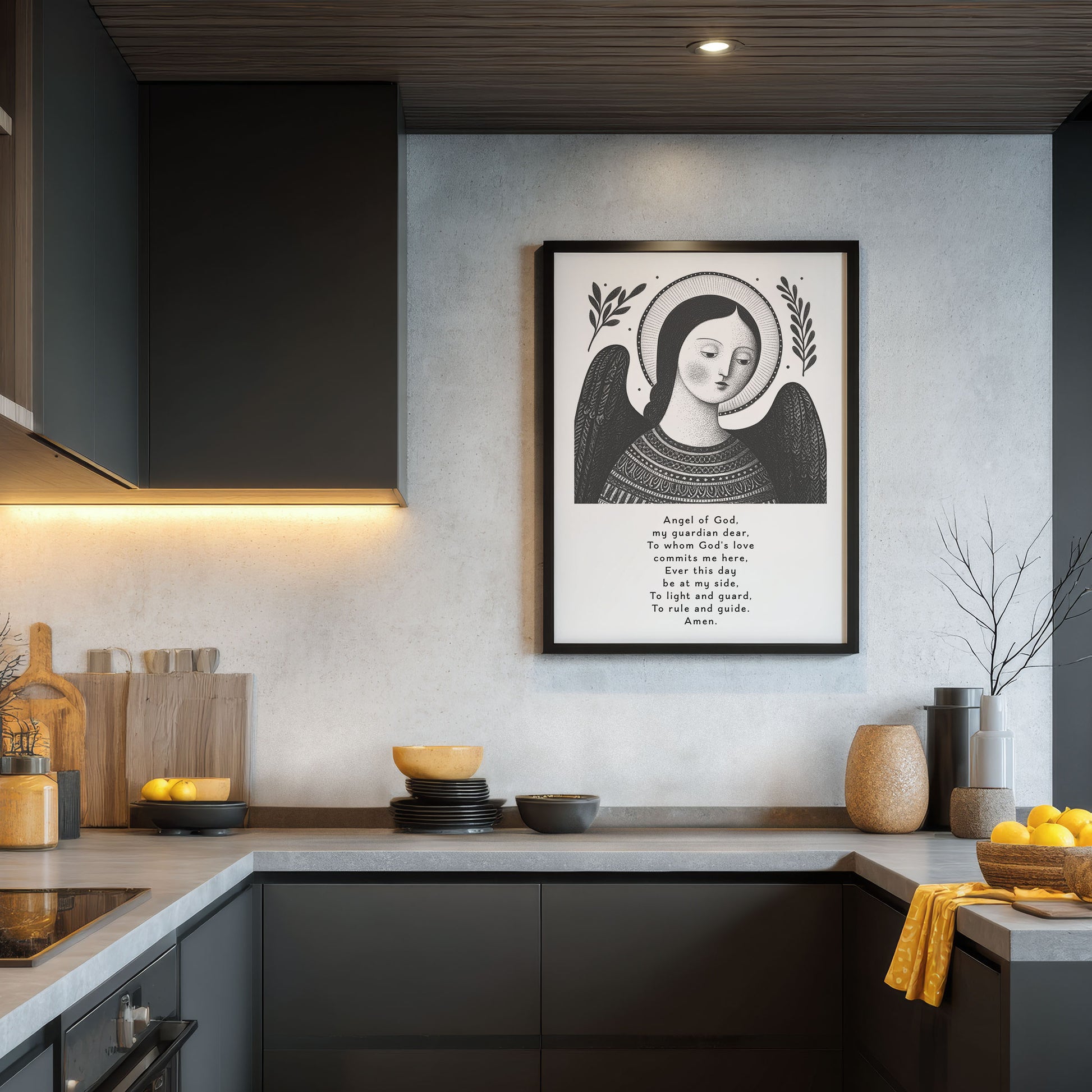 Guardian Angel for Girls Art Print - Black interior mockup 04 - p_19_girl_0000_Layer 2