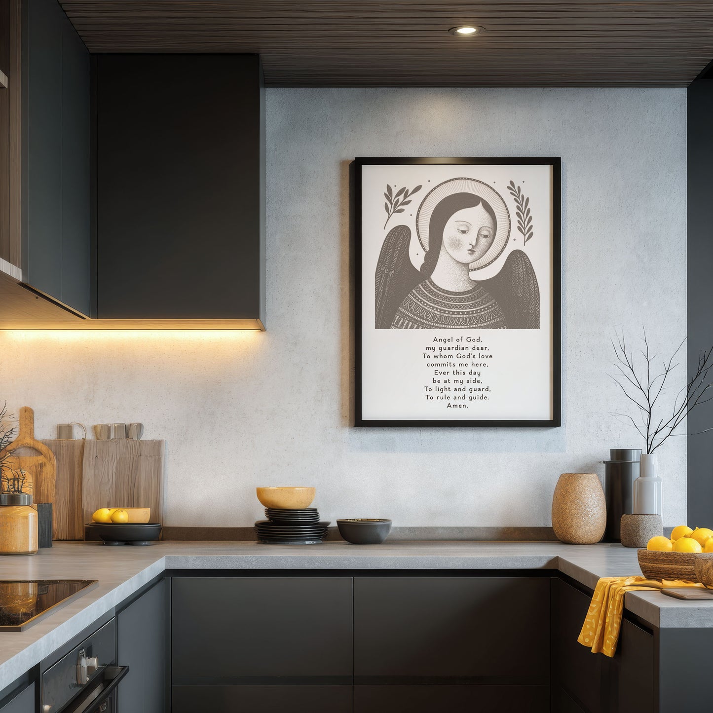 Guardian Angel for Girls Art Print - Brown interior mockup 05 - p_19_girl_0001_Layer 1