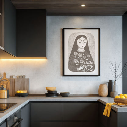 St Therese of Lisieux Art Print - Brown interior mockup 05 - p_19_ter_0001_Layer 1