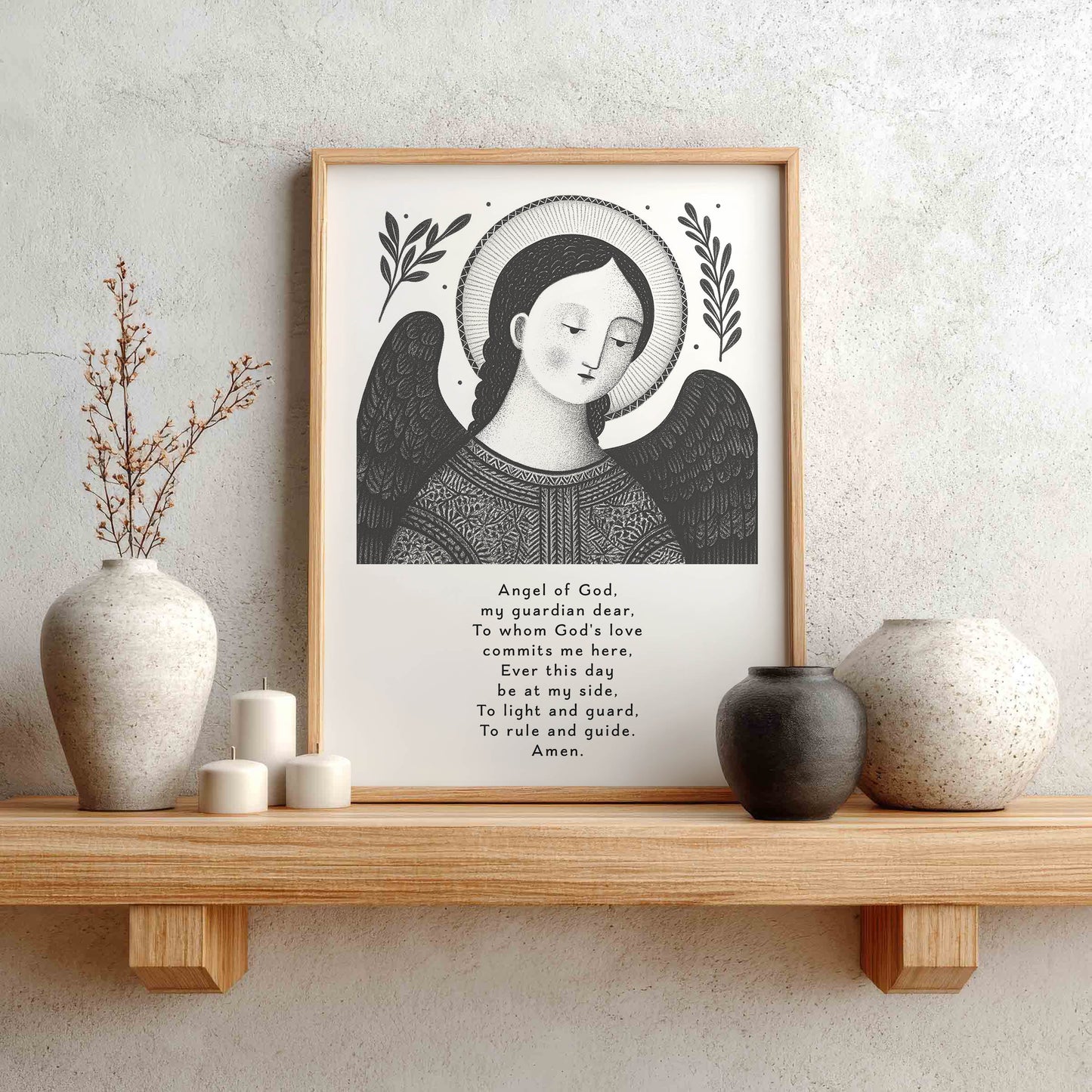Guardian Angel for Boys Art Print - Black interior mockup 01 - p_1_boy_0000_Layer 10