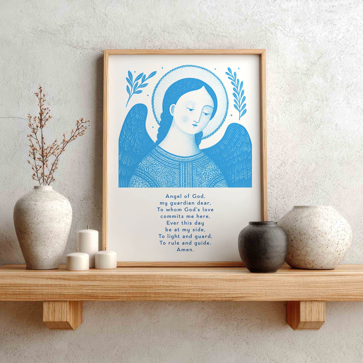 Guardian Angel for Boys Art Print - Deep Blue interior mockup 01 - p_1_boy_0002_Layer 8