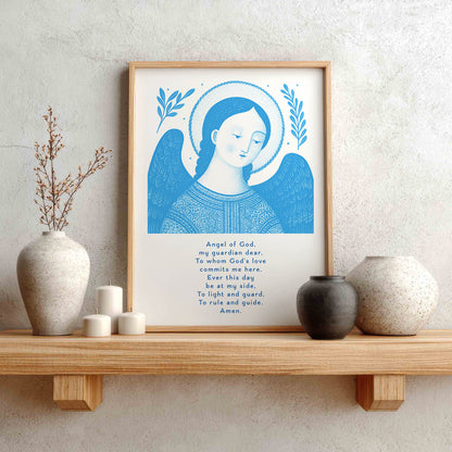 Guardian Angel for Boys Art Print - Deep Blue interior mockup 01 - p_1_boy_0002_Layer 8