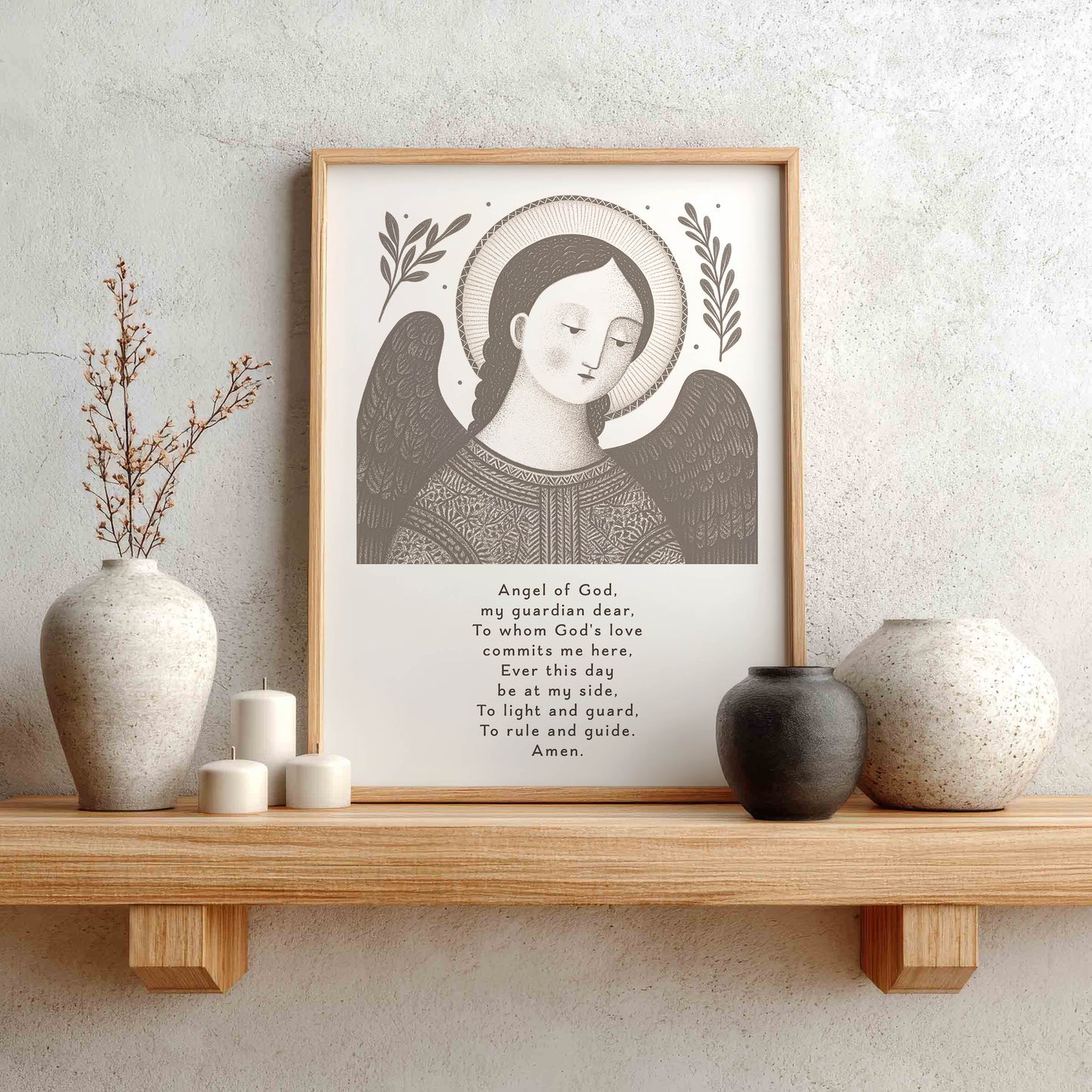 Guardian Angel for Boys Art Print - Brown interior mockup 01 - p_1_boy_0003_Layer 7