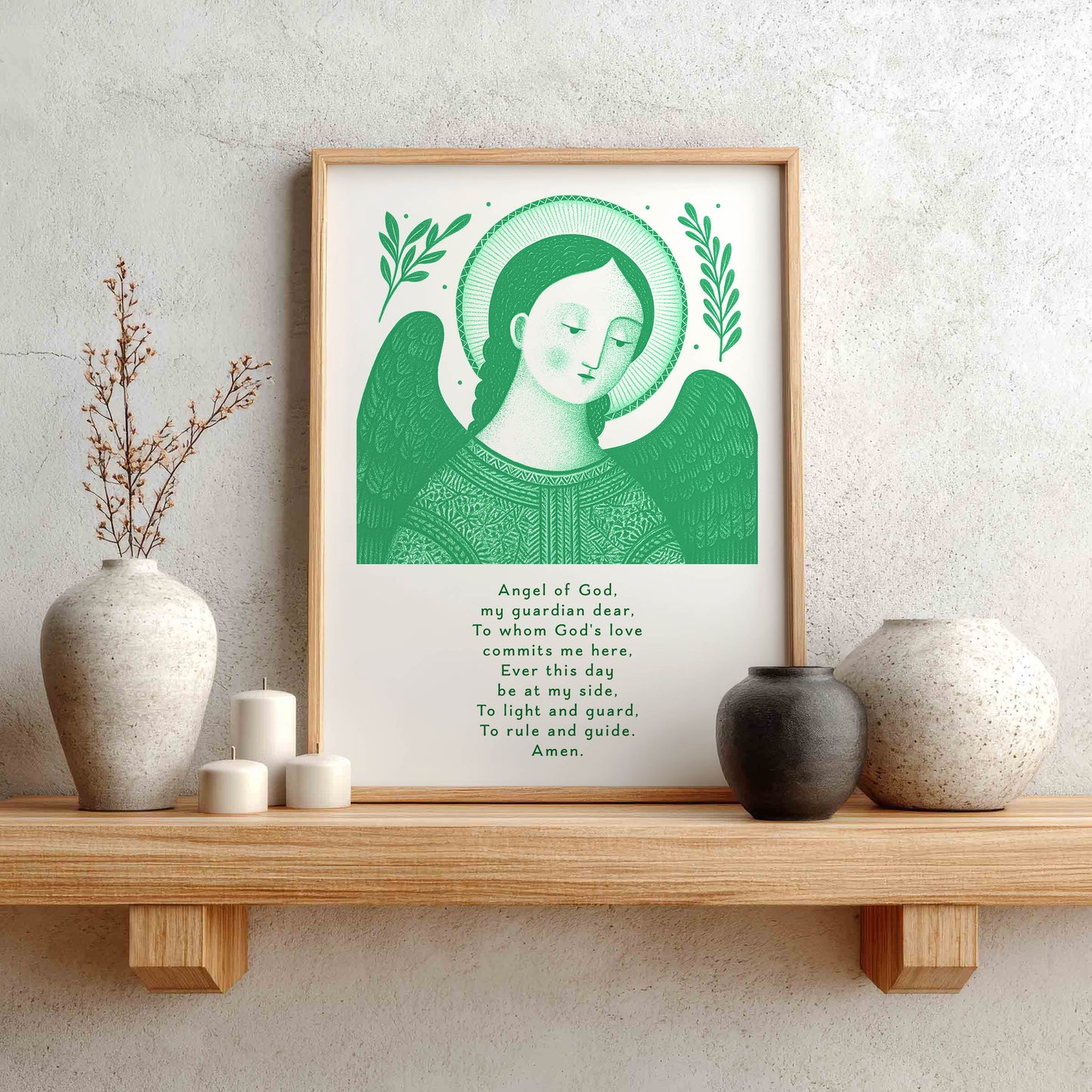 Guardian Angel for Boys Art Print - Green interior mockup 01 - p_1_boy_0004_Layer 6