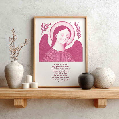Guardian Angel for Boys Art Print - Pink interior mockup 01 - p_1_boy_0005_Layer 5