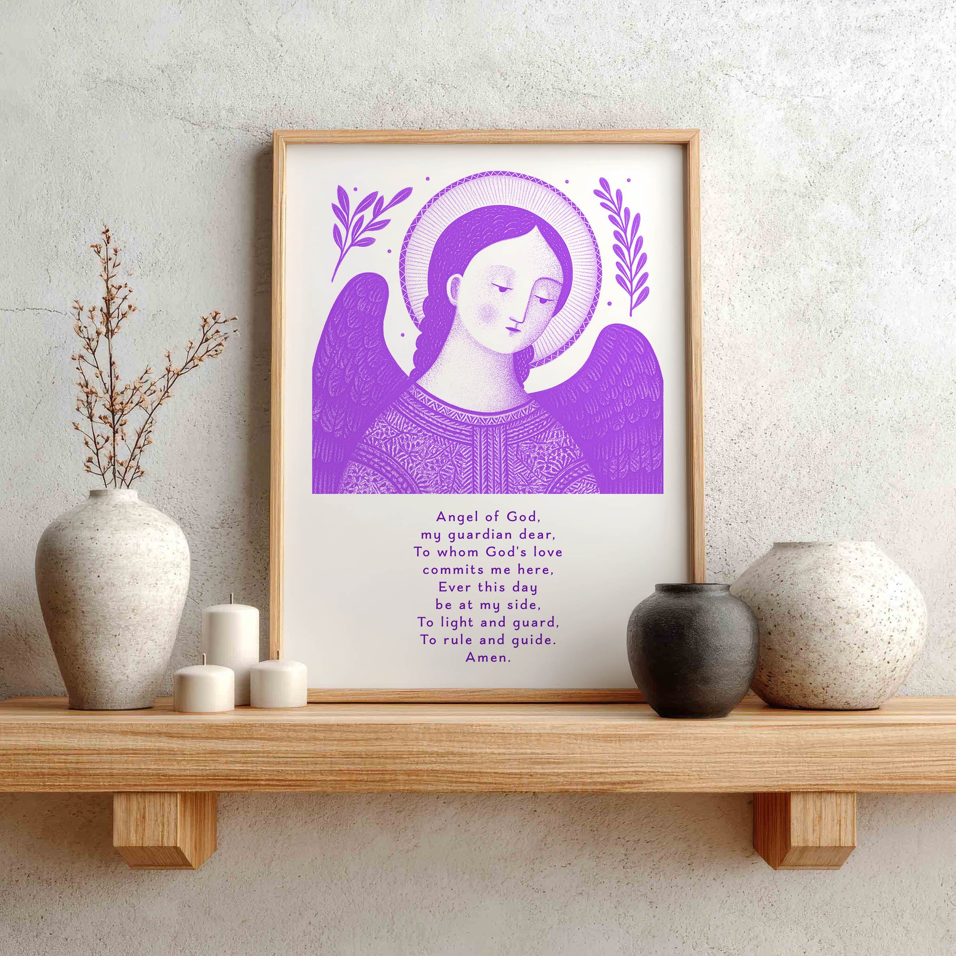 Guardian Angel for Boys Art Print - Purple interior mockup 01 - p_1_boy_0006_Layer 4