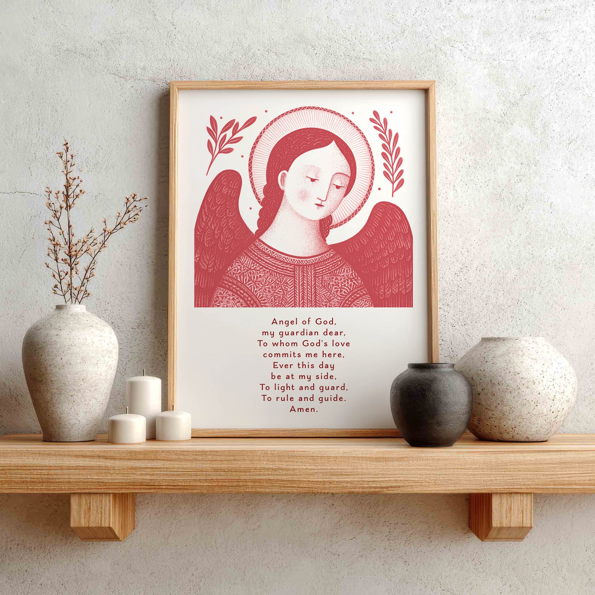 Guardian Angel for Boys Art Print - Red interior mockup 01 - p_1_boy_0007_Layer 3