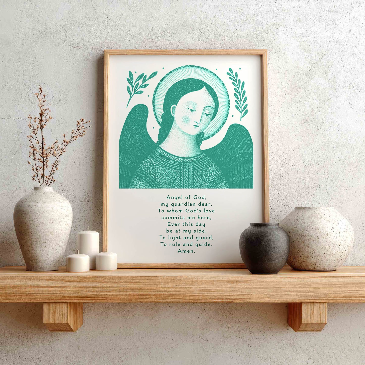 Guardian Angel for Boys Art Print - Teal interior mockup 01 - p_1_boy_0008_Layer 2