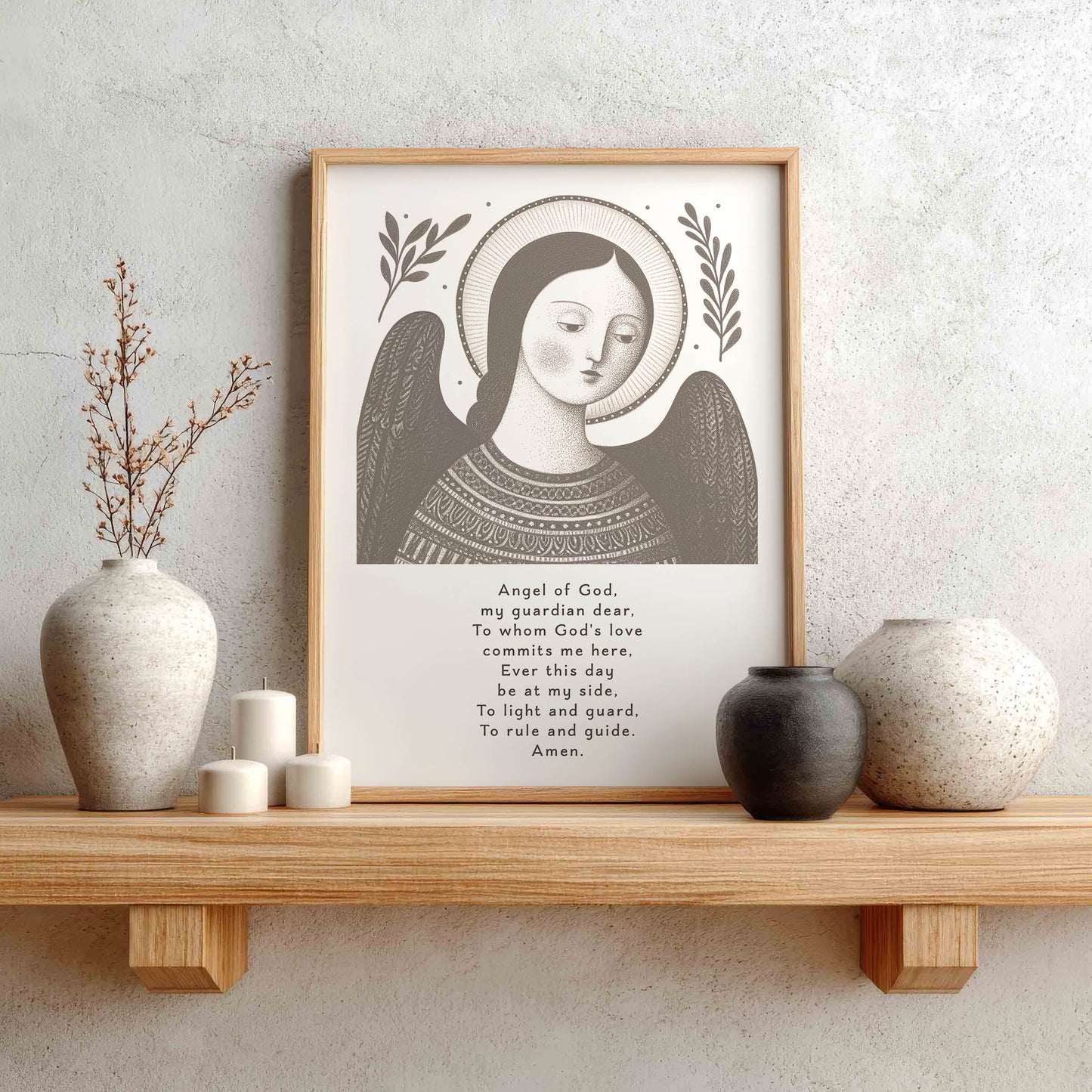 Guardian Angel for Girls Art Print - Brown interior mockup 01 - p_1_girl_0003_Layer 7