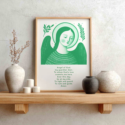Guardian Angel for Girls Art Print - Green interior mockup 01 - p_1_girl_0004_Layer 6