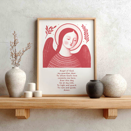 Guardian Angel for Girls Art Print - Red interior mockup 01 - p_1_girl_0007_Layer 3