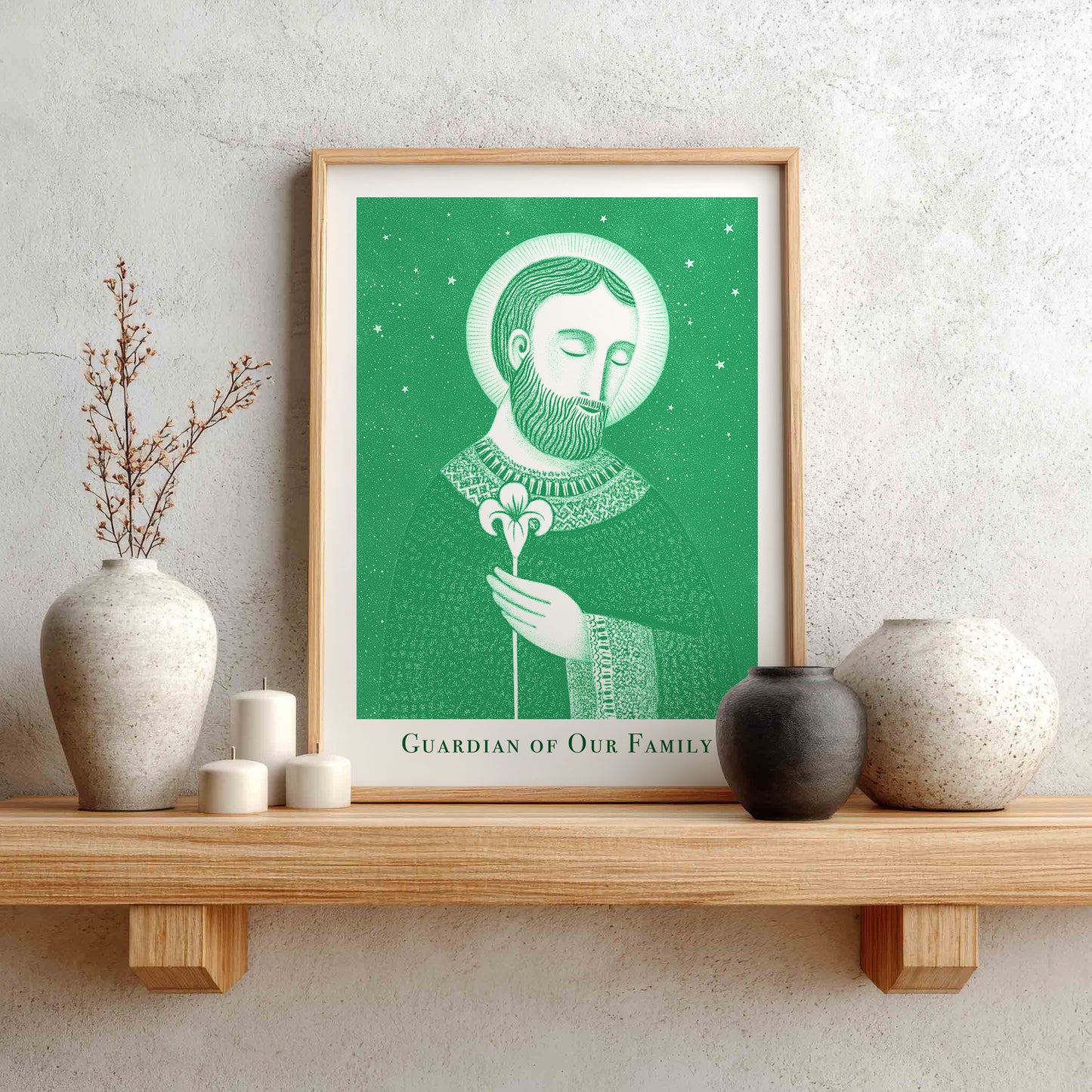 St Joseph Art Print - Green interior mockup 01 - p_1_jos_0003_Layer 7
