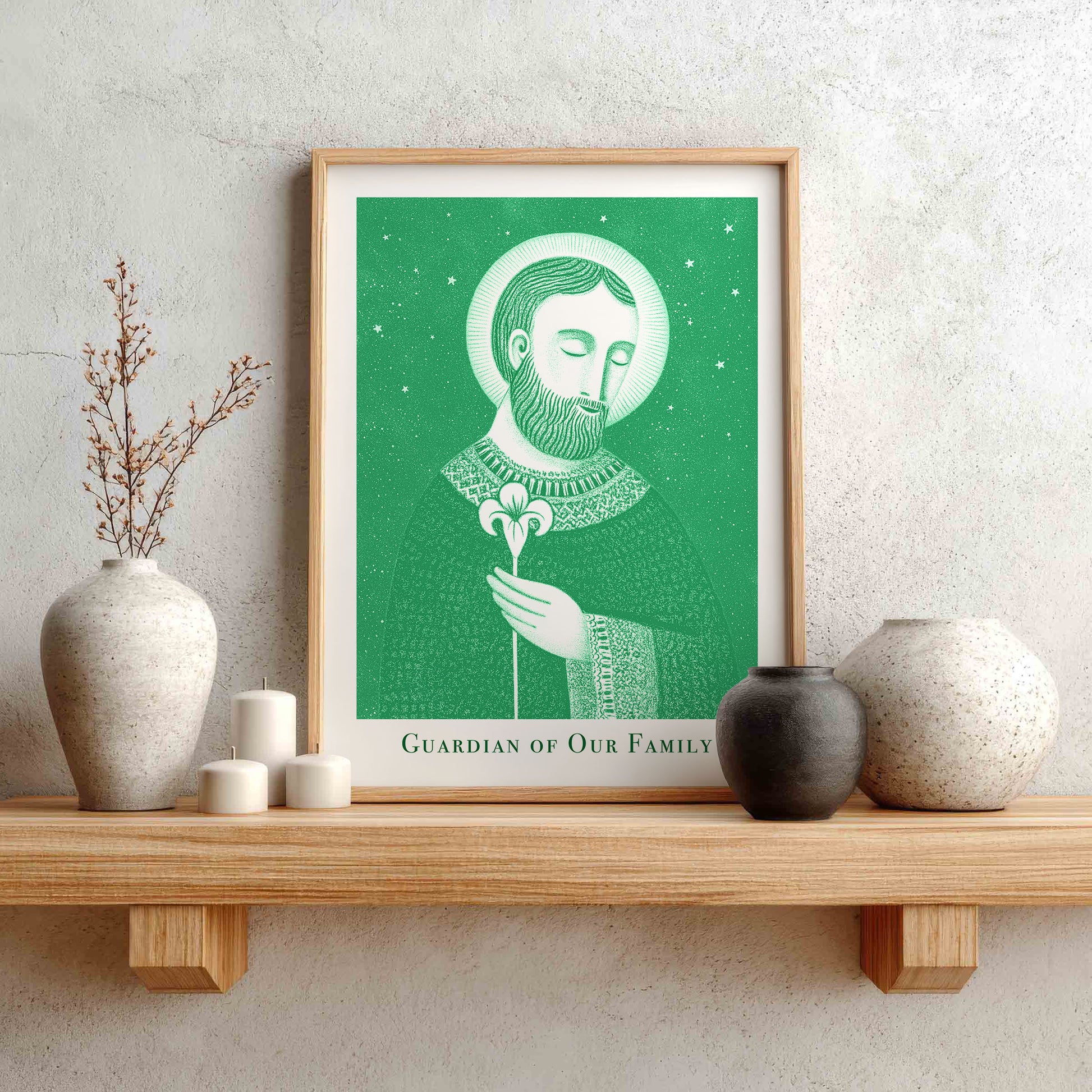 St Joseph Art Print - Green interior mockup 01 - p_1_jos_0003_Layer 7