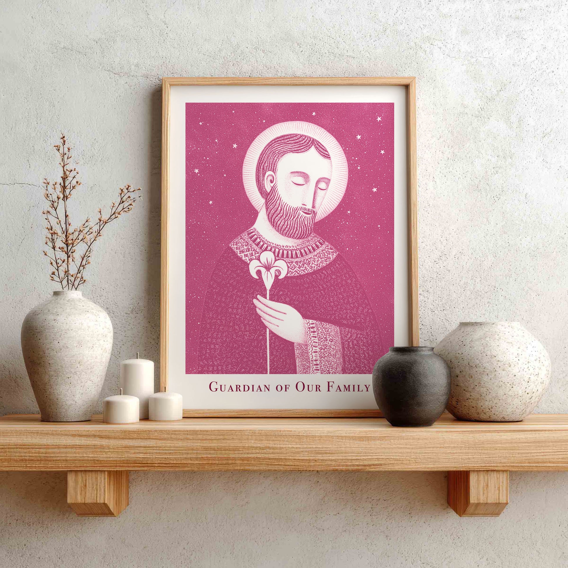 St Joseph Art Print - Pink interior mockup 01 - p_1_jos_0004_Layer 6