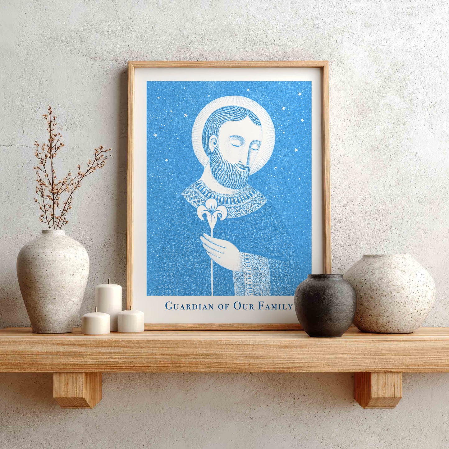 St Joseph Art Print - Deep Blue interior mockup 01 - p_1_jos_0005_Layer 5