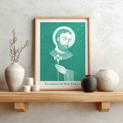 St Joseph Art Print - Teal interior mockup 01 - p_1_jos_0007_Layer 3