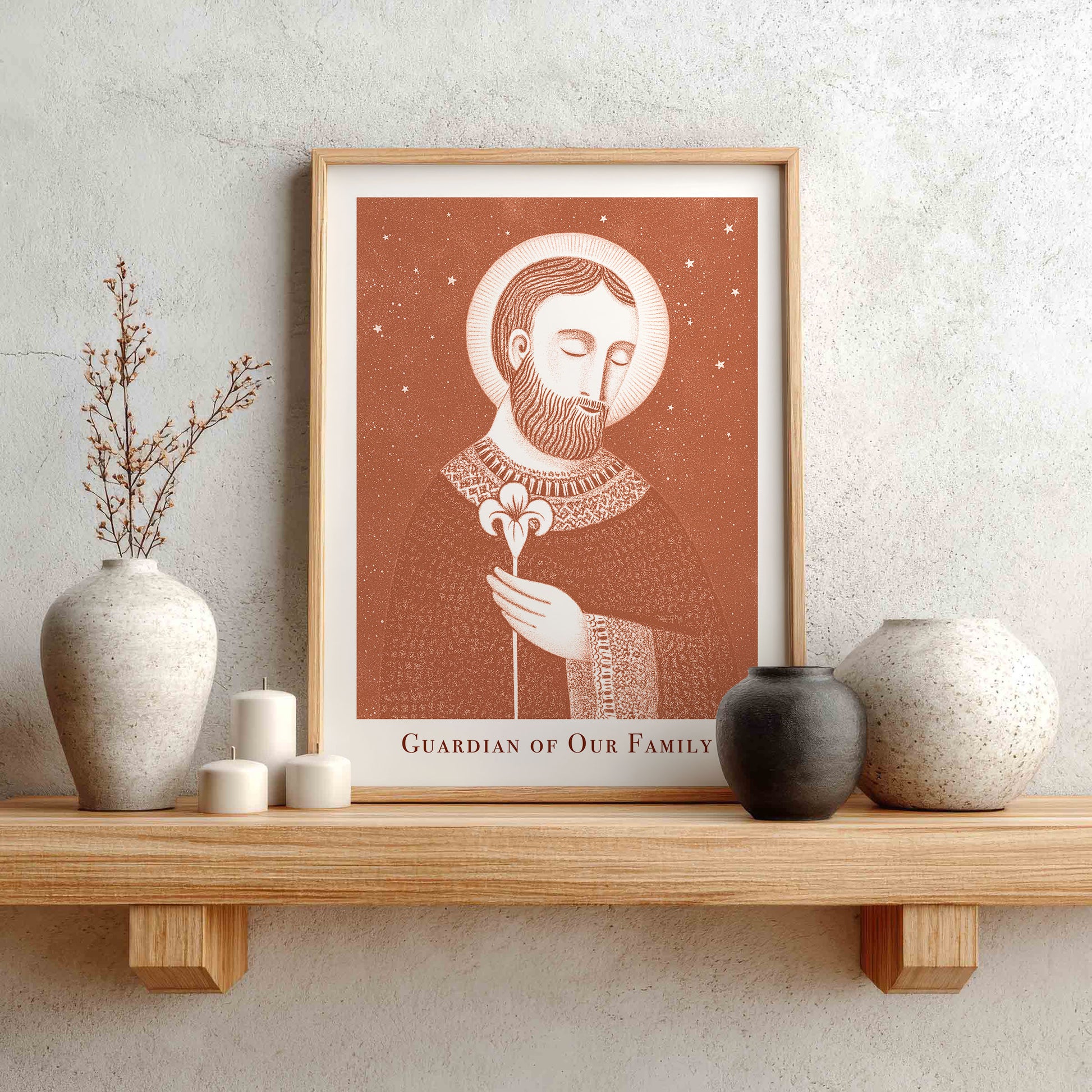 St Joseph Art Print - Terracotta interior mockup 01 - p_1_jos_0008_Layer 2