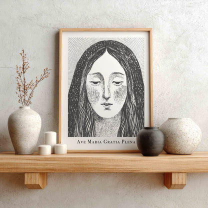 Virgin Mary Art Print - Black interior mockup 01 - p_1_maria_0000_Layer 10
