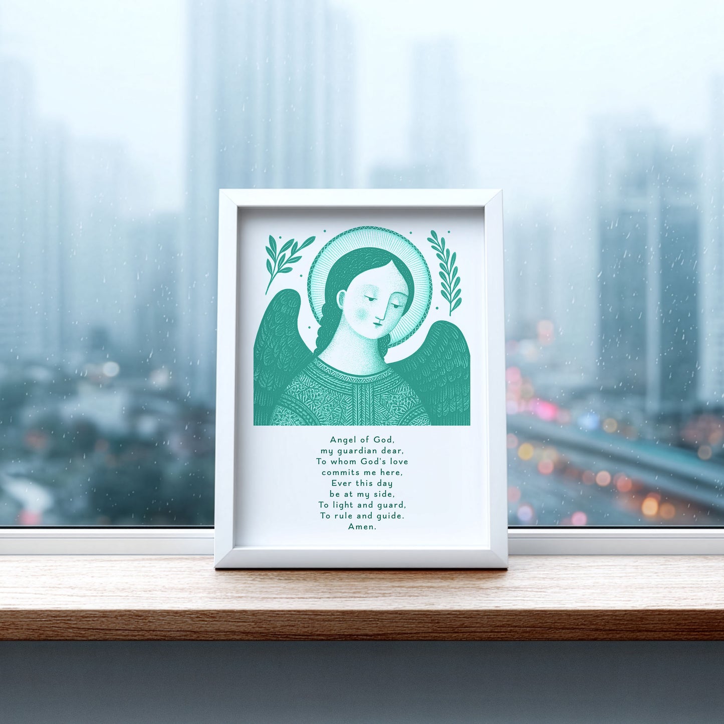 Guardian Angel for Boys Art Print - Teal interior mockup 06 - p_20_boy_0008_Layer 2