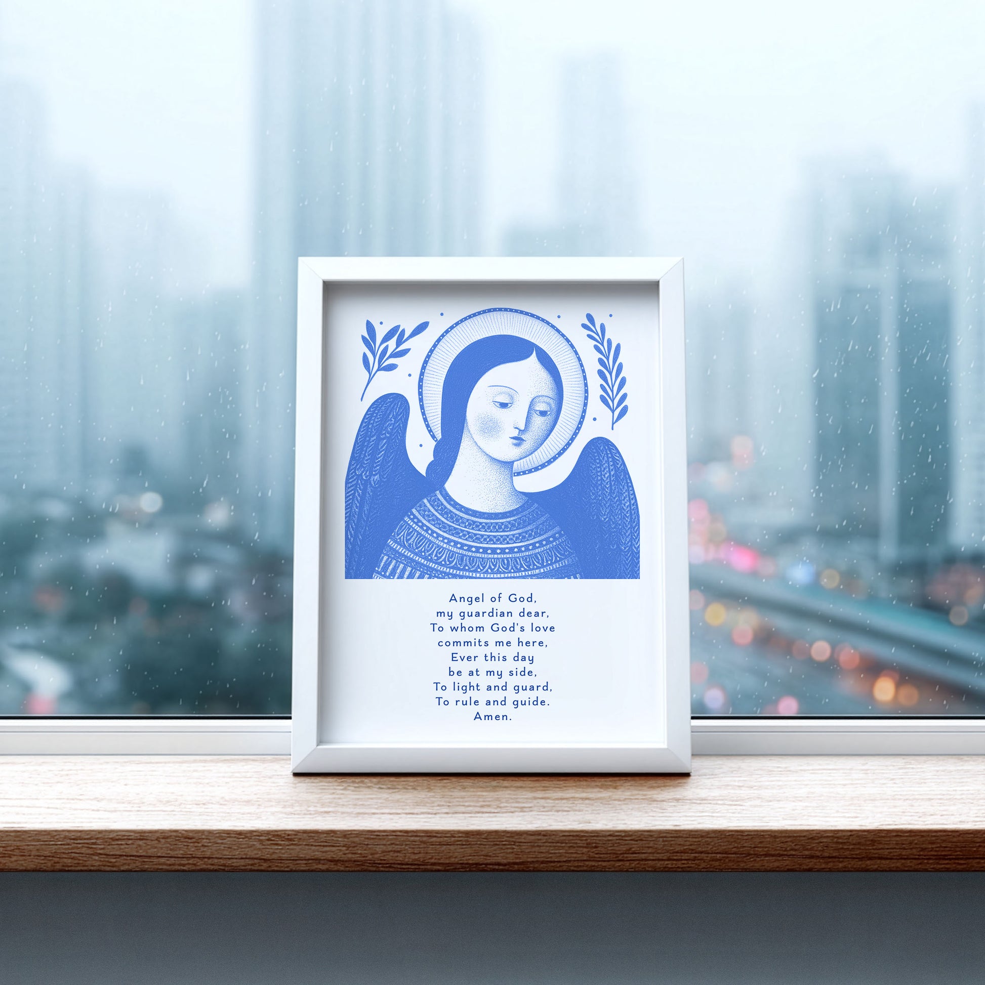 Guardian Angel for Girls Art Print - Blue interior mockup 06 - p_20_girl_0001_Layer 9