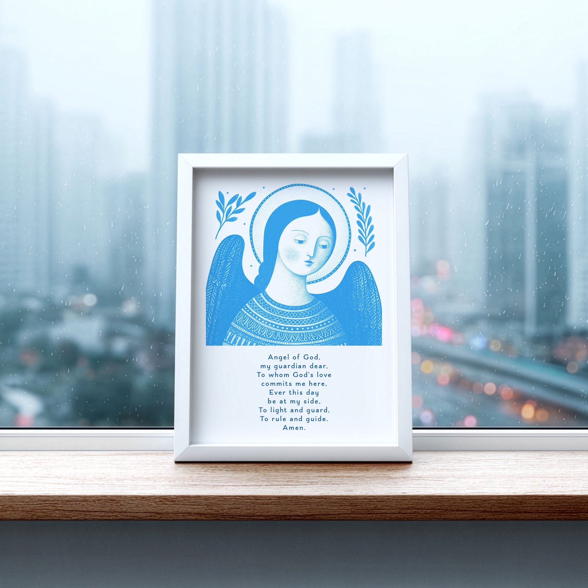 Guardian Angel for Girls Art Print - Deep Blue interior mockup 07 - p_20_girl_0002_Layer 8