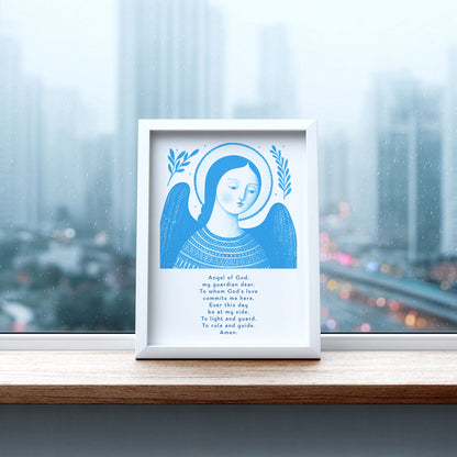 Guardian Angel for Girls Art Print - Deep Blue interior mockup 07 - p_20_girl_0002_Layer 8