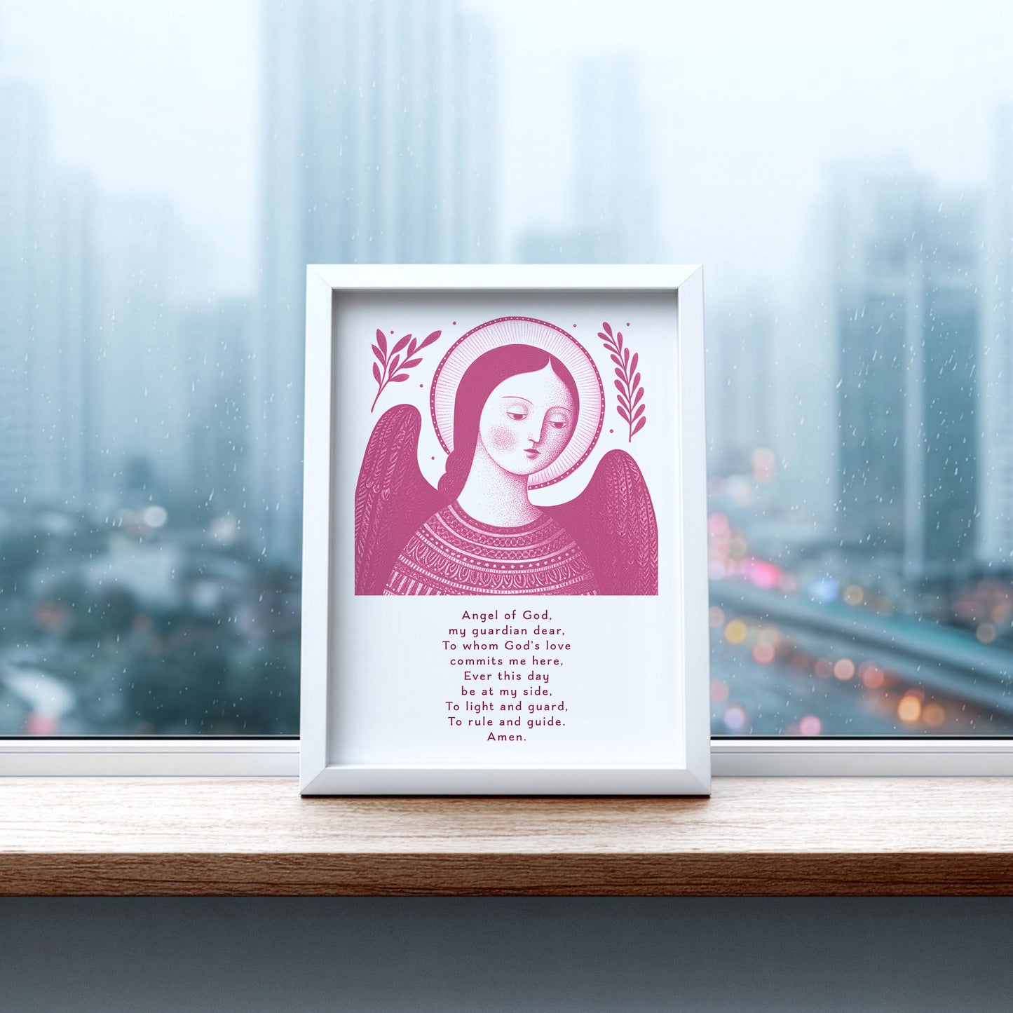 Guardian Angel for Girls Art Print - Pink interior mockup 06 - p_20_girl_0005_Layer 5