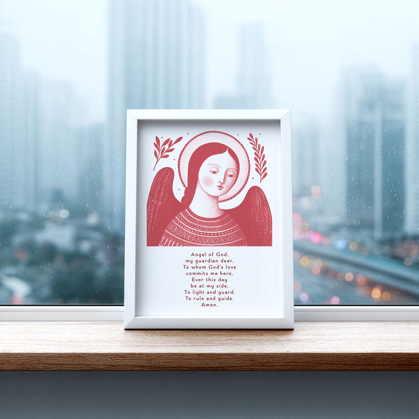 Guardian Angel for Girls Art Print - Red interior mockup 07 - p_20_girl_0007_Layer 3
