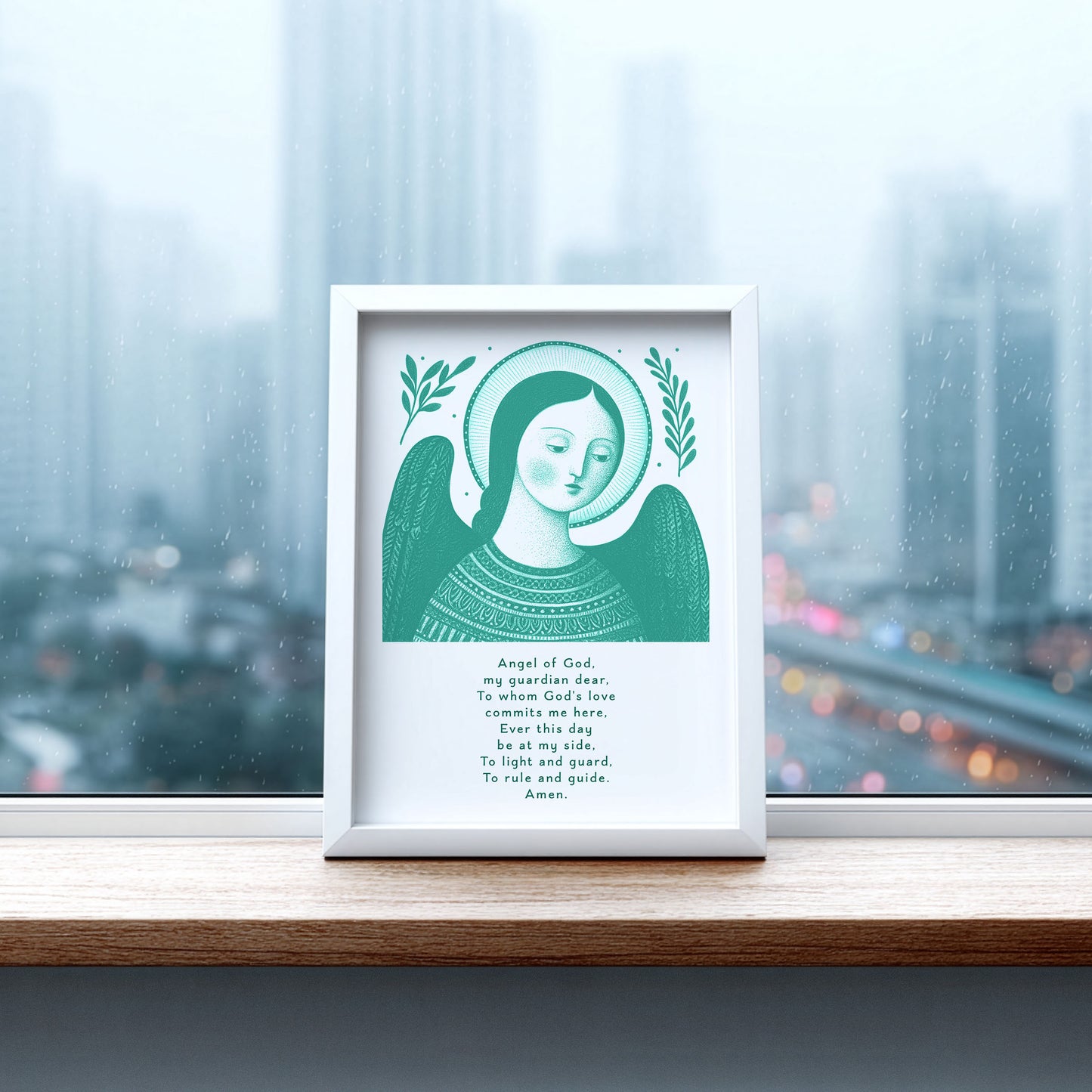 Guardian Angel for Girls Art Print - Teal interior mockup 06 - p_20_girl_0008_Layer 2