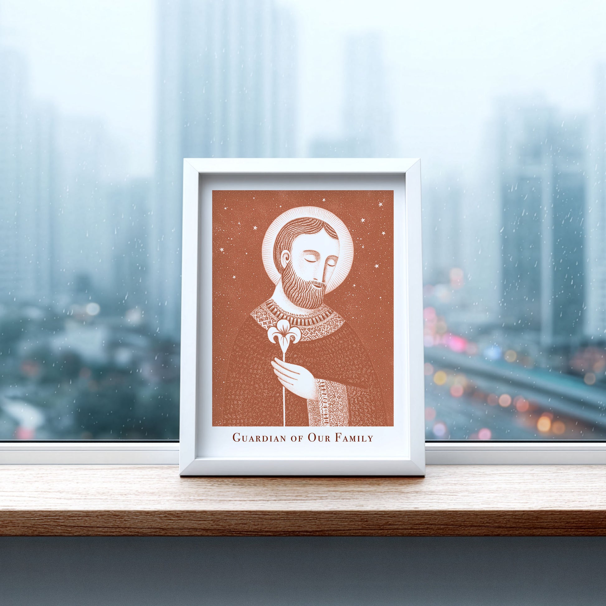 St Joseph Art Print - Terracotta interior mockup 06 - p_20_jos_0002_Layer 7