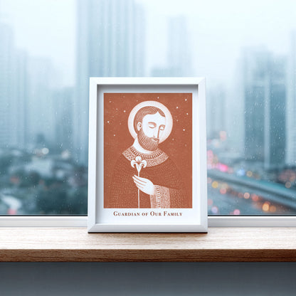 St Joseph Art Print - Terracotta interior mockup 06 - p_20_jos_0002_Layer 7