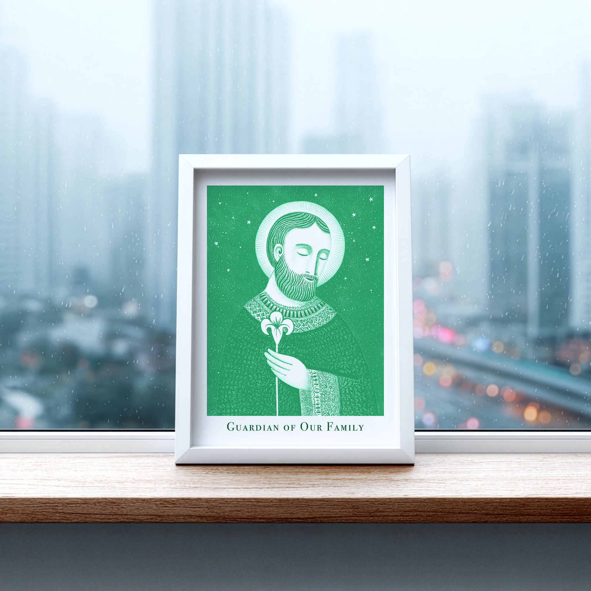 St Joseph Art Print - Green interior mockup 06 - p_20_jos_0007_Layer 2