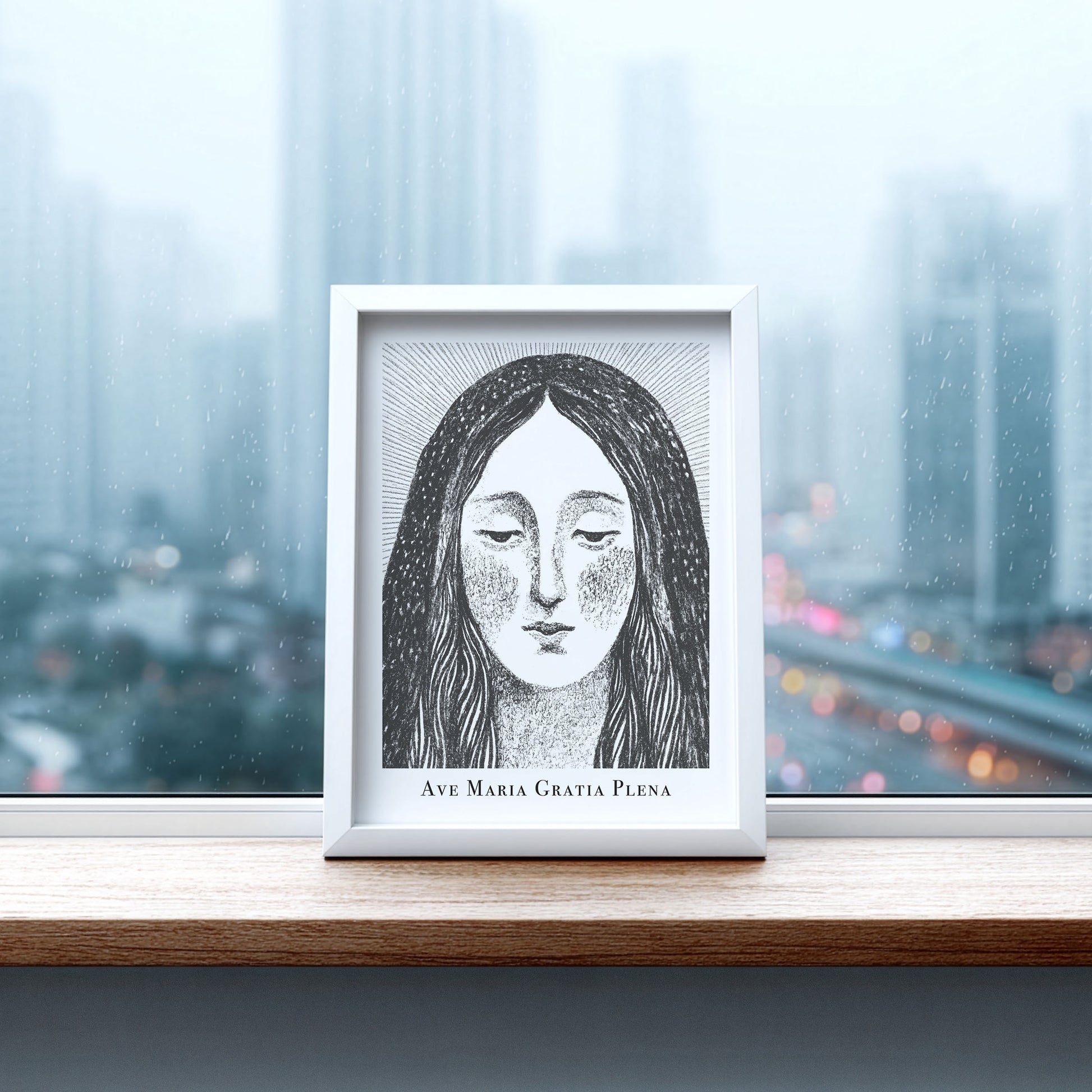 Virgin Mary Art Print - Black interior mockup 06 - p_20_maria_0000_Layer 10