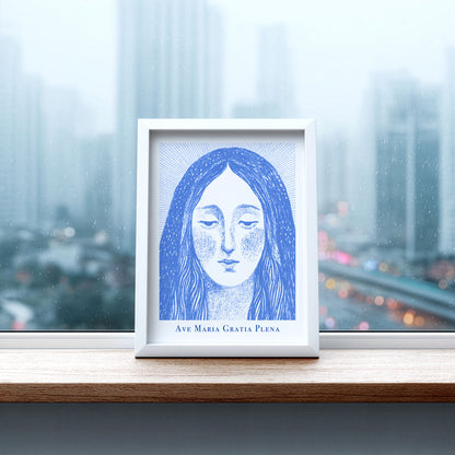 Virgin Mary Art Print - Blue interior mockup 06 - p_20_maria_0001_Layer 9