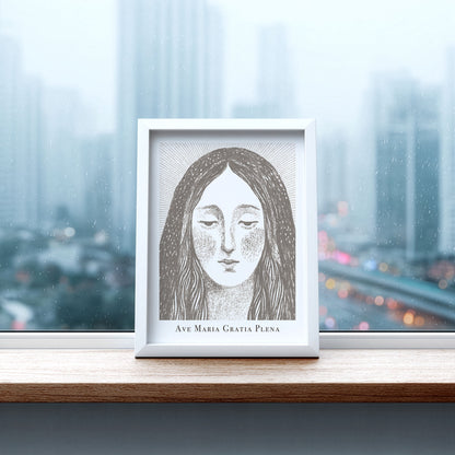 Virgin Mary Art Print - Brown interior mockup 07 - p_20_maria_0003_Layer 7