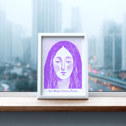 Virgin Mary Art Print - Purple interior mockup 07 - p_20_maria_0006_Layer 4