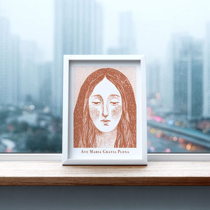 Virgin Mary Art Print - Terracotta interior mockup 06 - p_20_maria_0009_Layer 1