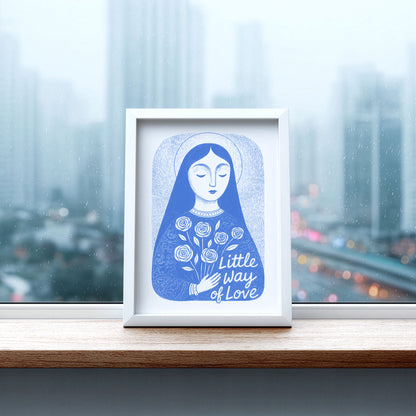 St Therese of Lisieux Art Print - Blue interior mockup 06 - p_20_ter_0001_Layer 9