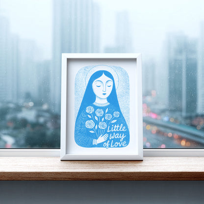 St Therese of Lisieux Art Print - Deep Blue interior mockup 07 - p_20_ter_0002_Layer 8