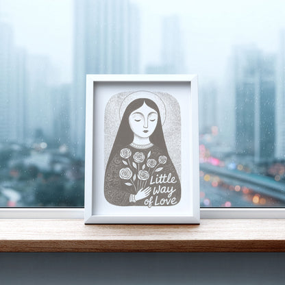 St Therese of Lisieux Art Print - Brown interior mockup 07 - p_20_ter_0003_Layer 7