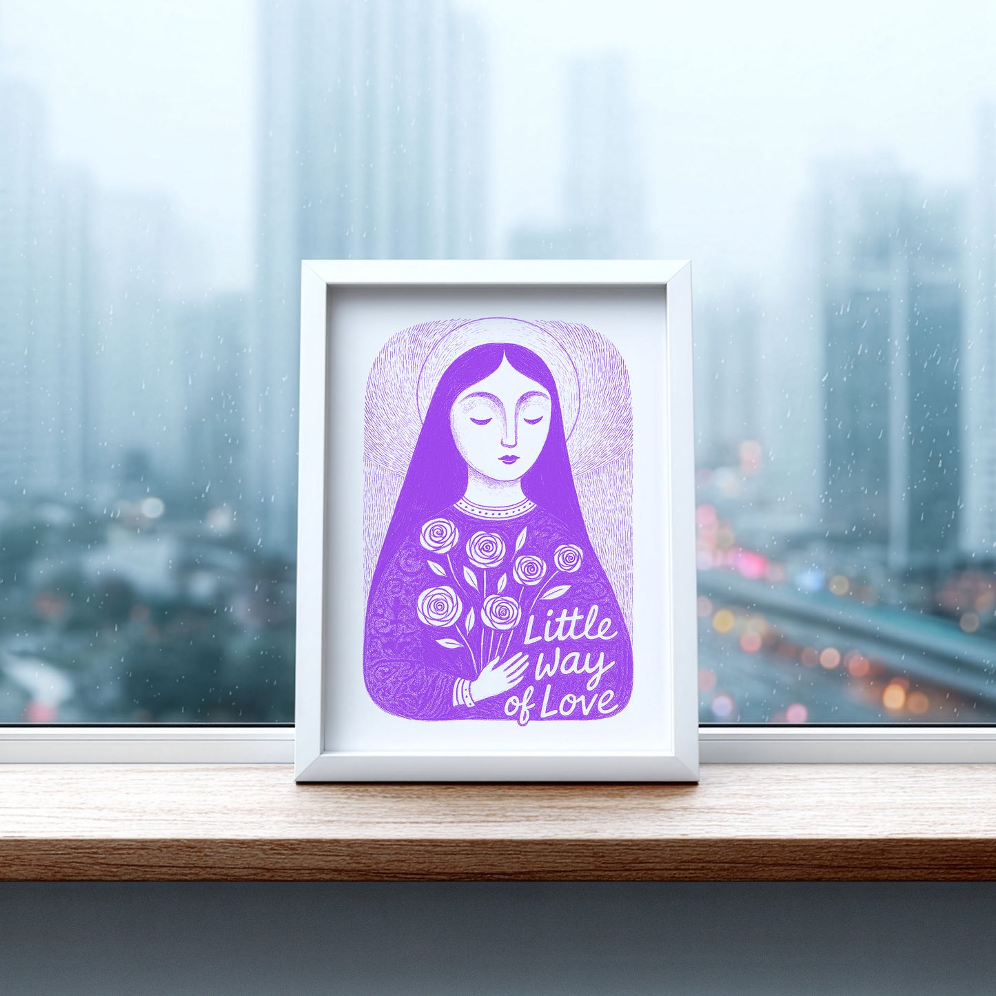 St Therese of Lisieux Art Print - Purple interior mockup 07 - p_20_ter_0006_Layer 4