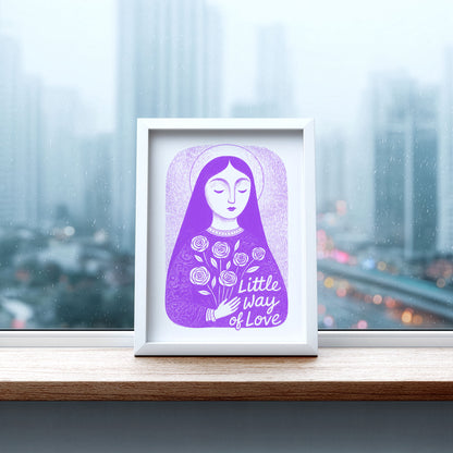 St Therese of Lisieux Art Print - Purple interior mockup 07 - p_20_ter_0006_Layer 4
